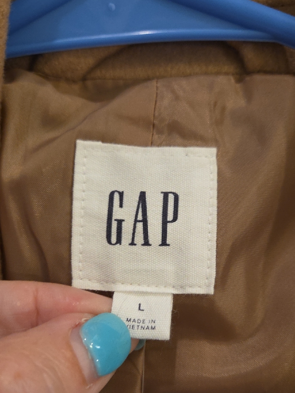 GAP Double-Breasted Camel Pea Coat Size L, New With Tags! - Picture 5 of 10